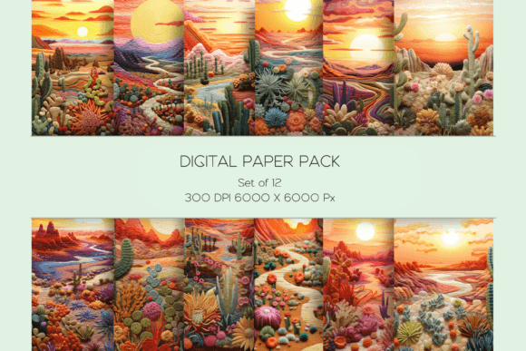 Reviewing the 3D Desert Landscape Embroidery Paper Set