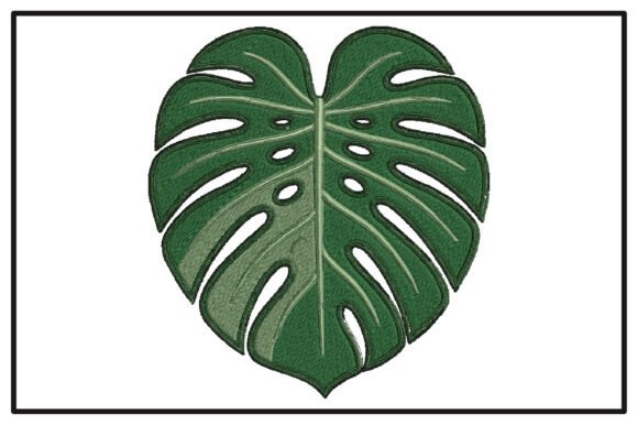 Reviewing the Detailed Monstera Leaf Embroidery Design